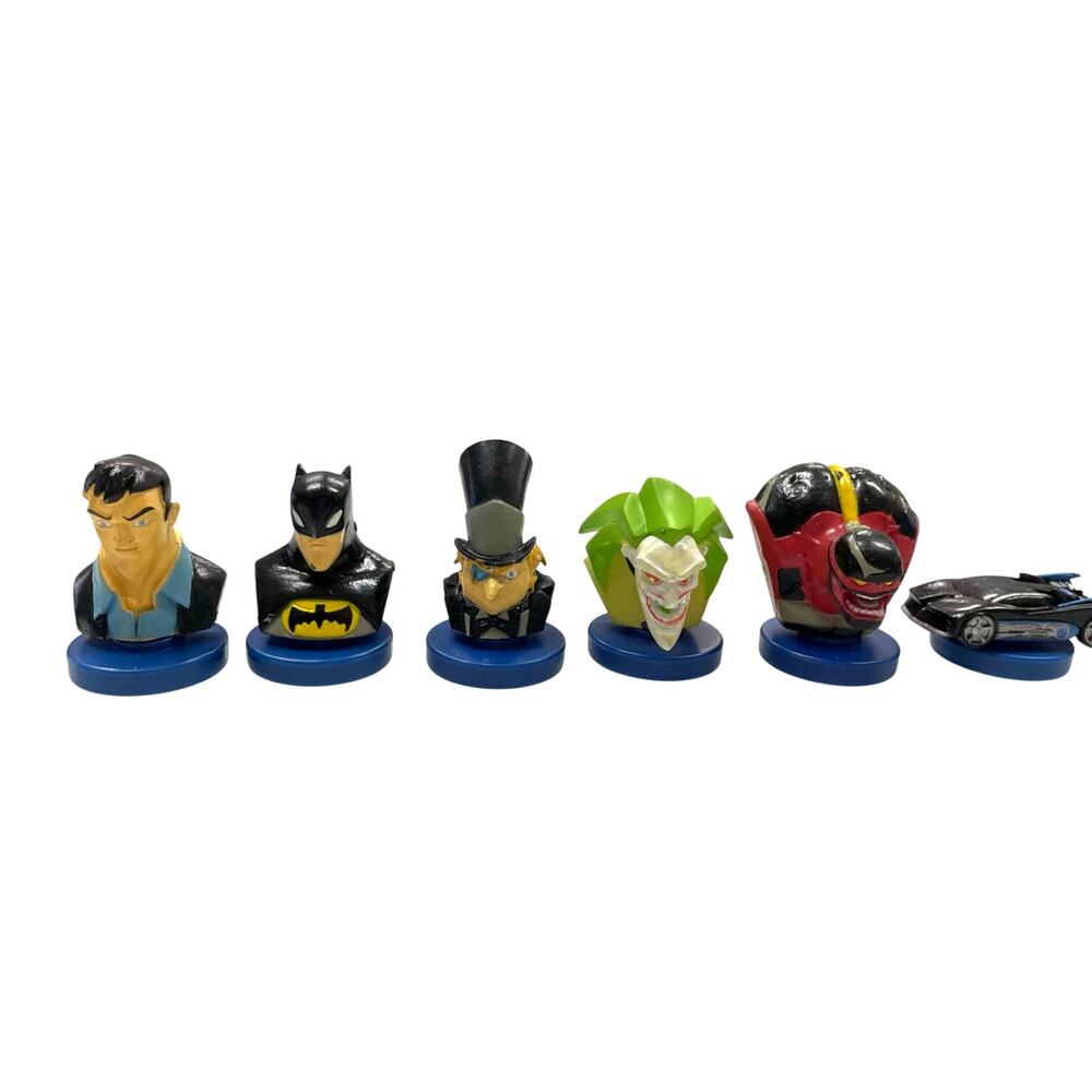 Batman Toonami Mini Bust Figure Lot Bane Joker Penguin Batmobile Bruce Wayne